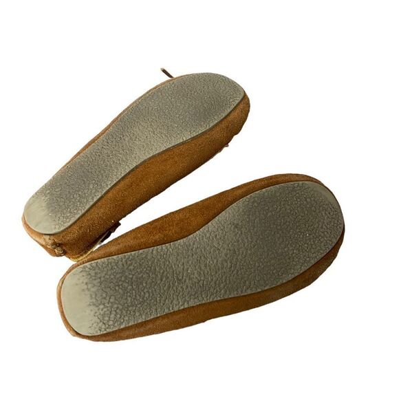 Minnetonka Moccasins Brown Leather Hard Sole Size 6 - Picture 5 of 5